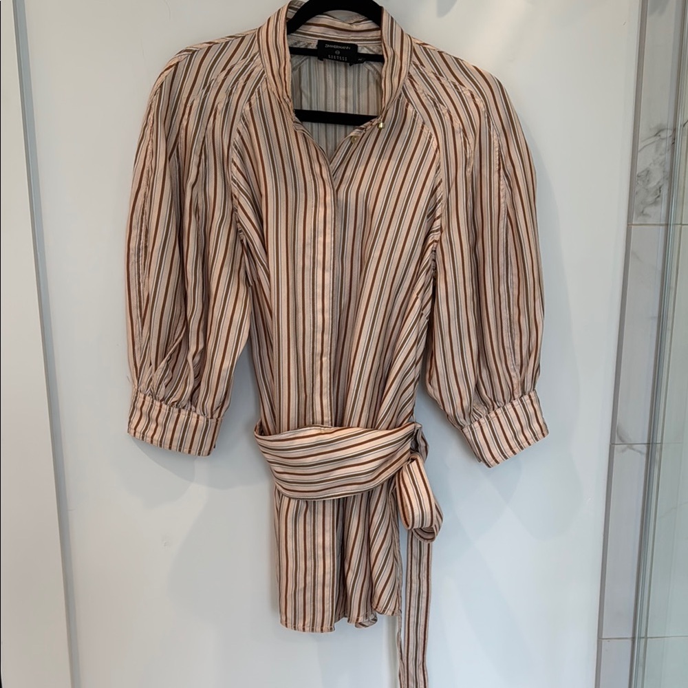 zimmerman Striped Tie-Waist Blouse